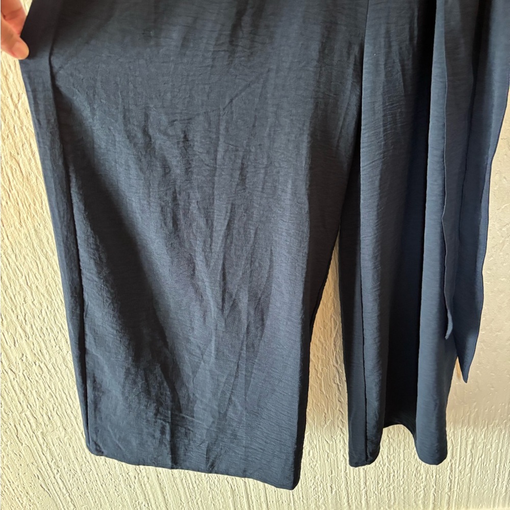 NWT Mud Pie Navy Arlette Wide-Leg Tie-Waist Jumpsuit Women Size Large - Picture 10 of 13